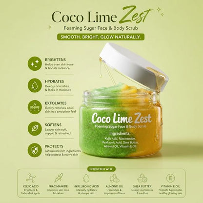 coco lime zest sugar scrub by asian glow