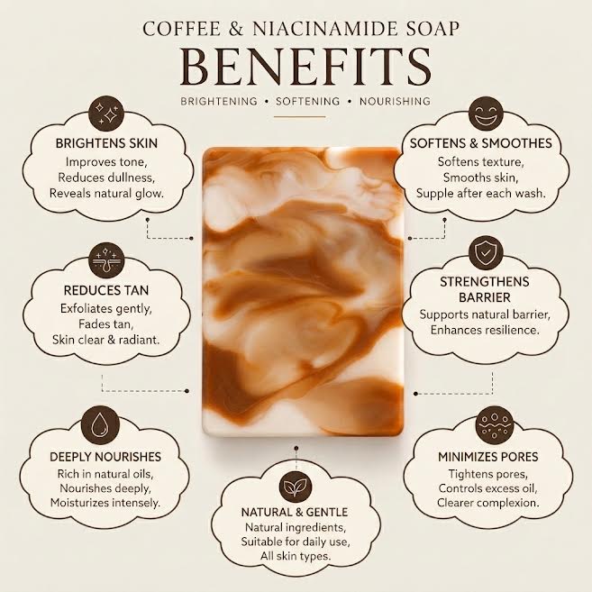 coffee and niacinamide detan soap by asian glow.